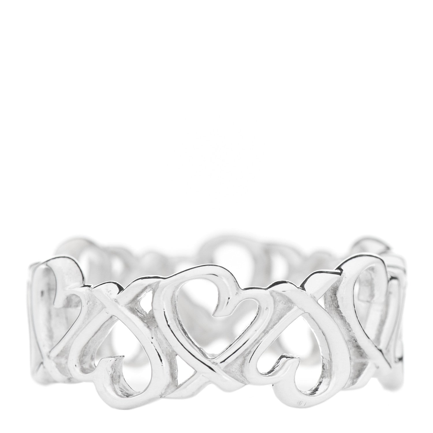 Tiffany Sterling Silver Paloma Picasso Loving Heart Band Ring 51 5.75 3 of 4