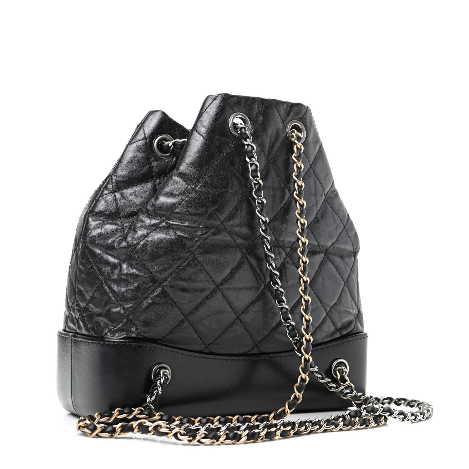 Chanel Aged Calfskin Quilted Small Gabrielle Backpack Black 3 of 10