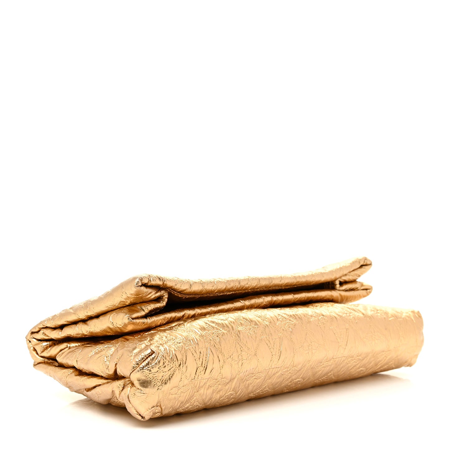 Jacquard Quilted Monogram Limelight Clutch MM Gold