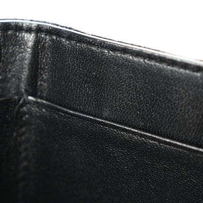 Saint Laurent Grain De Poudre Matelasse Chevron Monogram Compact Tri Fold Pocket Wallet Black 8 of 9