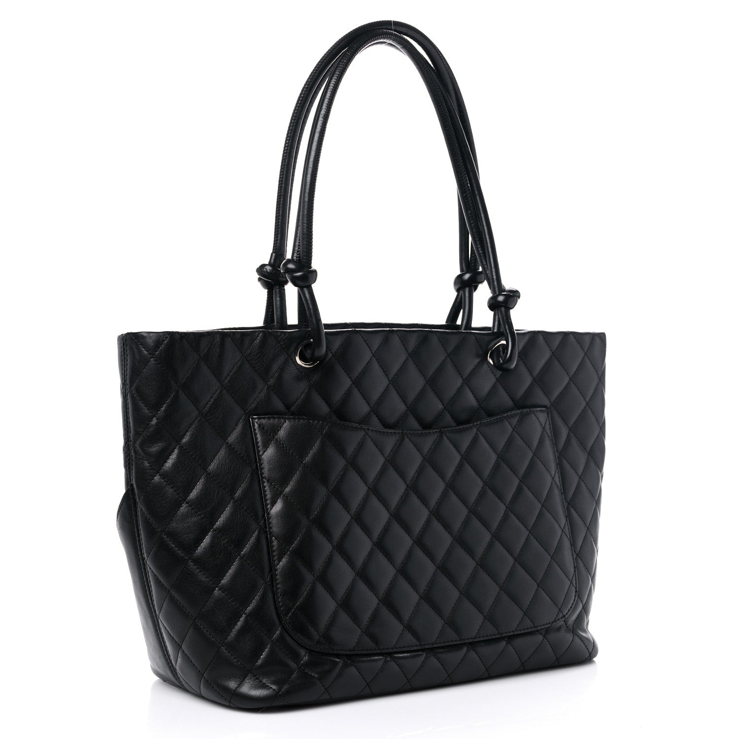 Chanel Calfskin Quilted Large Cambon Tote Black White 4 of 19