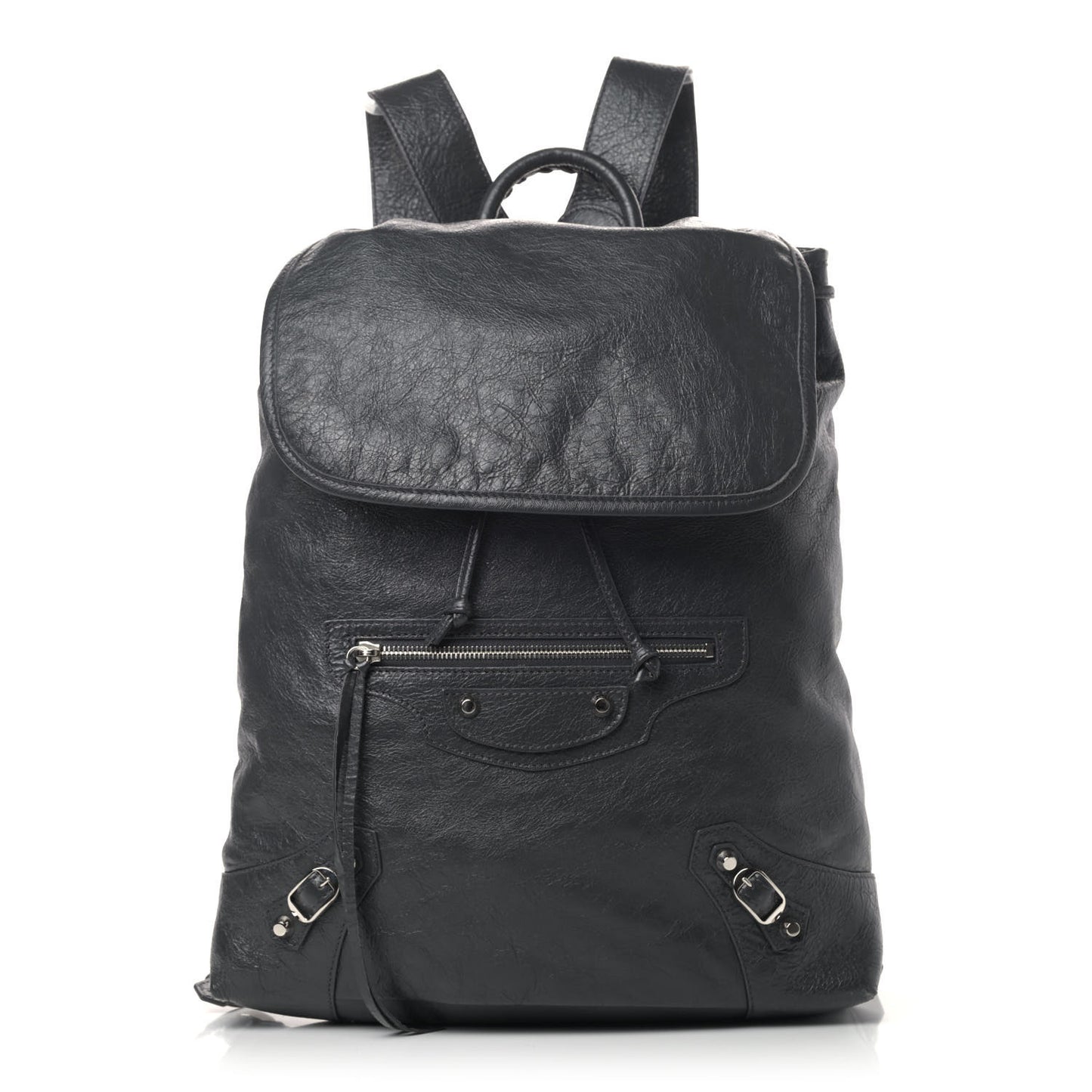 Agneau Classic Silver Hardware S Traveler Backpack Gris Fossile