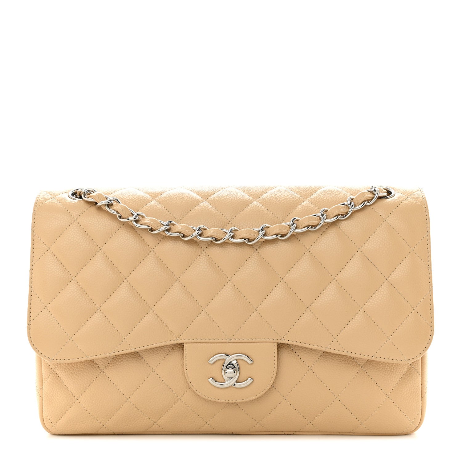 Chanel Caviar Quilted Jumbo Double Flap Beige Clair 1 of 12