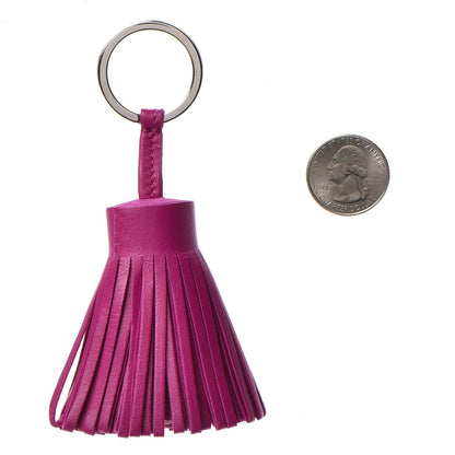 Hermes Lambskin Carmen Tassel Key Holder Rose Pourpre 2 of 5
