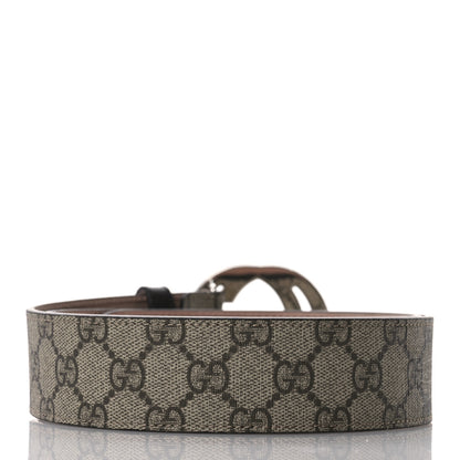 Gucci GG Supreme Monogram Selleria Calfskin Interlocking G 40mm Belt 90 36 Beige Ebony Cocoa 2 of 5