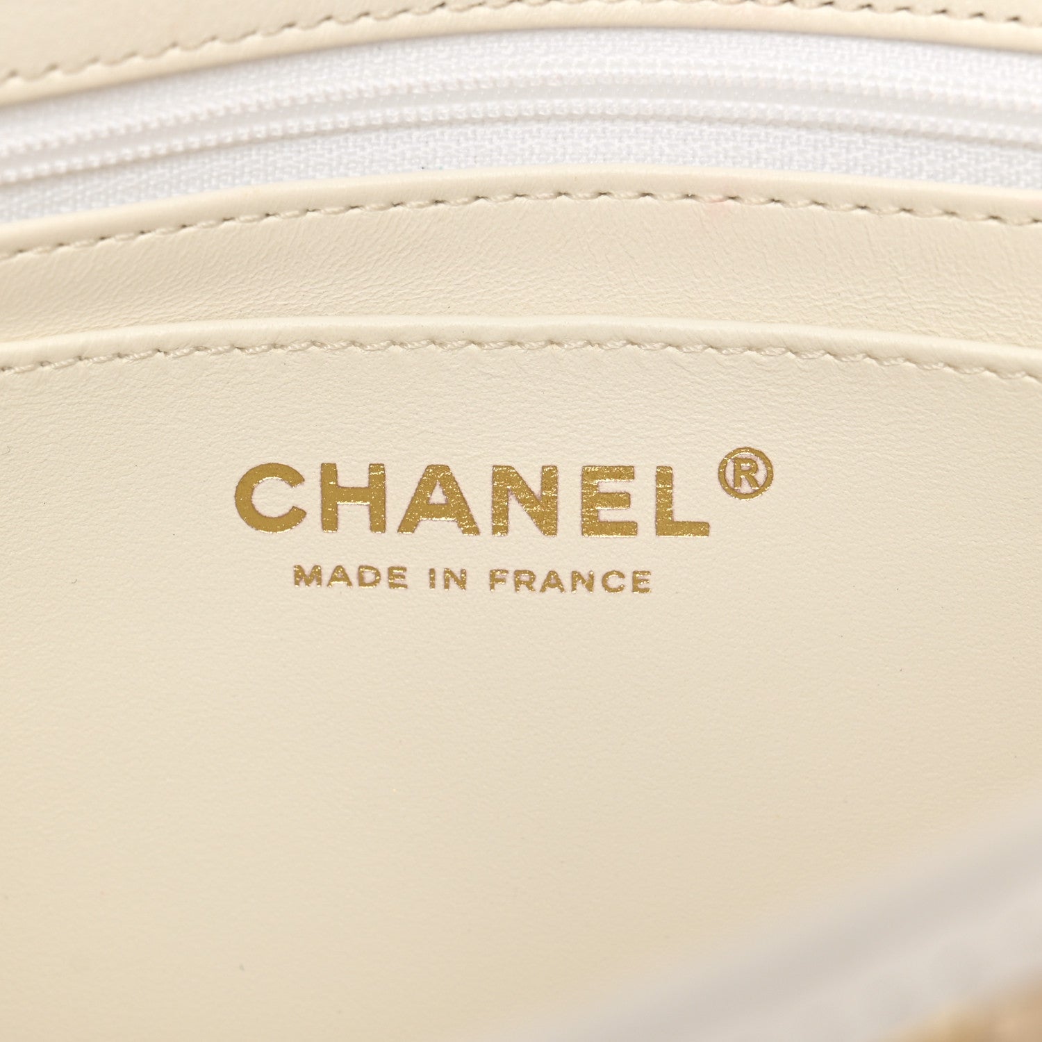 Chanel Metallic Lambskin Viscose Woven Flap Gold White 6 of 15