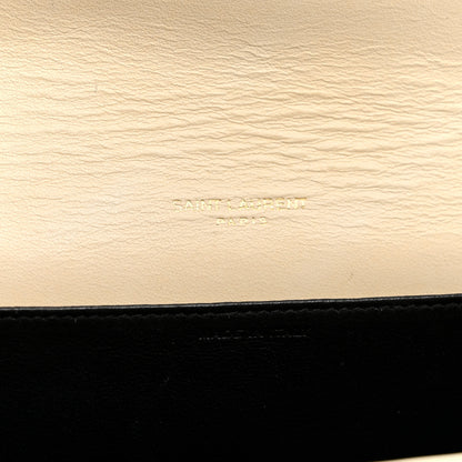 Saint Laurent Calfskin Crocodile Embossed Monogram Uptown Chain Wallet Crema Soft 7 of 13