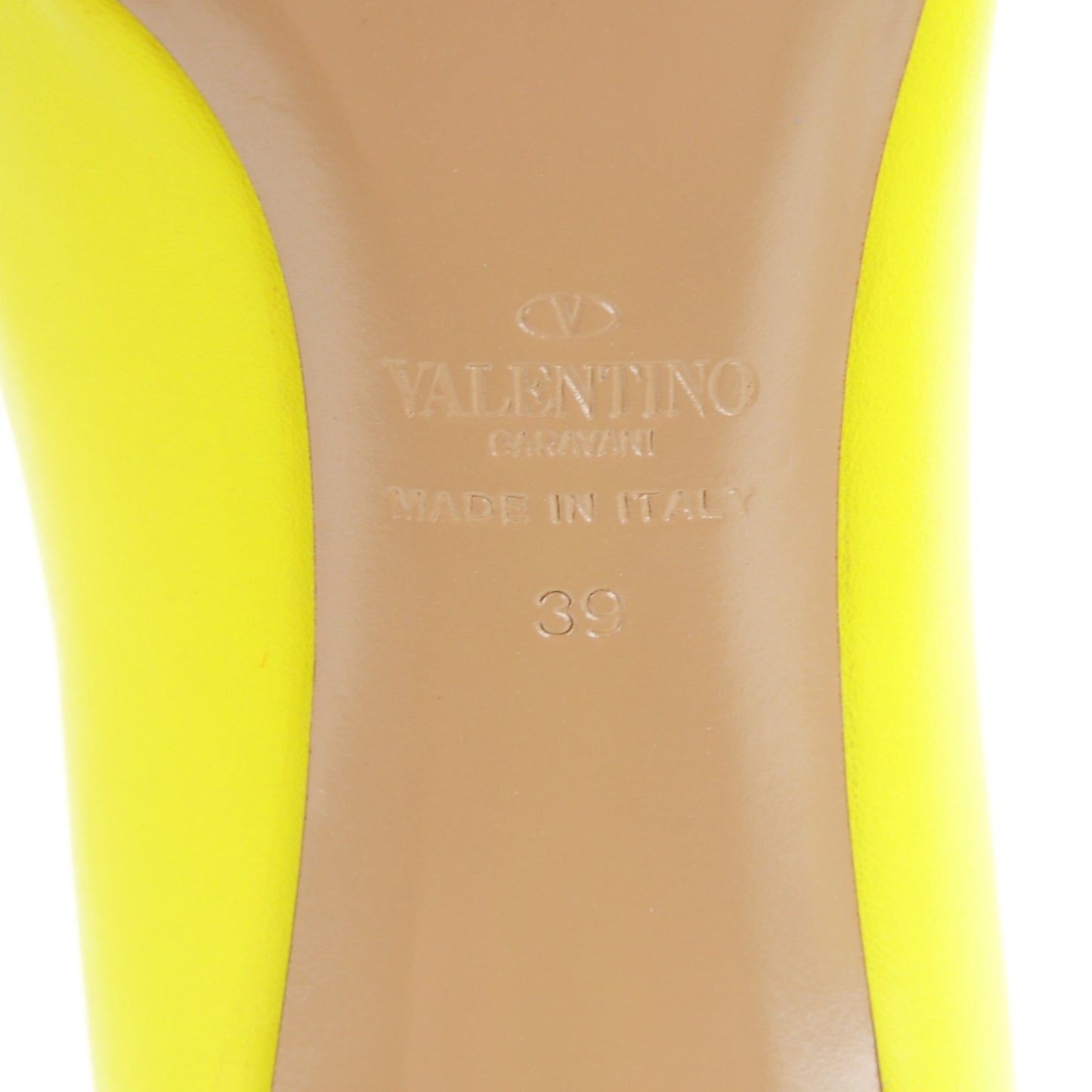Matte Calfskin Rockstud New Plain 100mm Pumps 39 Yellow