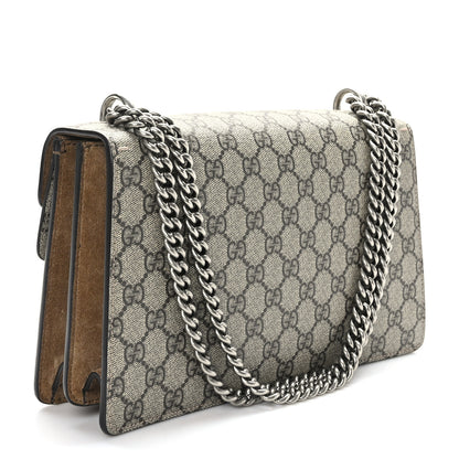 Gucci GG Supreme Monogram Suede Crystal Small Dionysus Shoulder Bag Beige Ebony Taupe 3 of 10