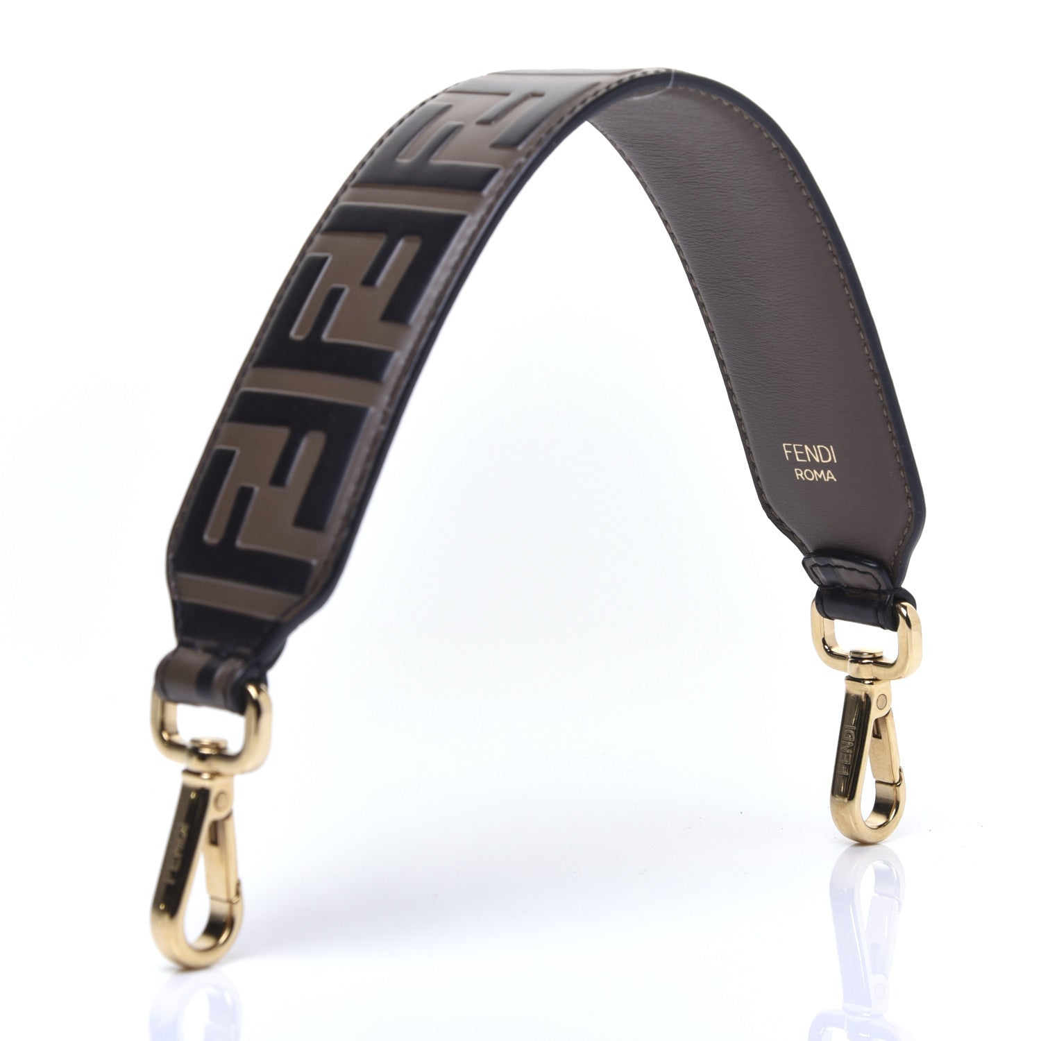 Fendi Calfskin FF 1974 Embossed Mini Strap You Maya Black 2 of 8