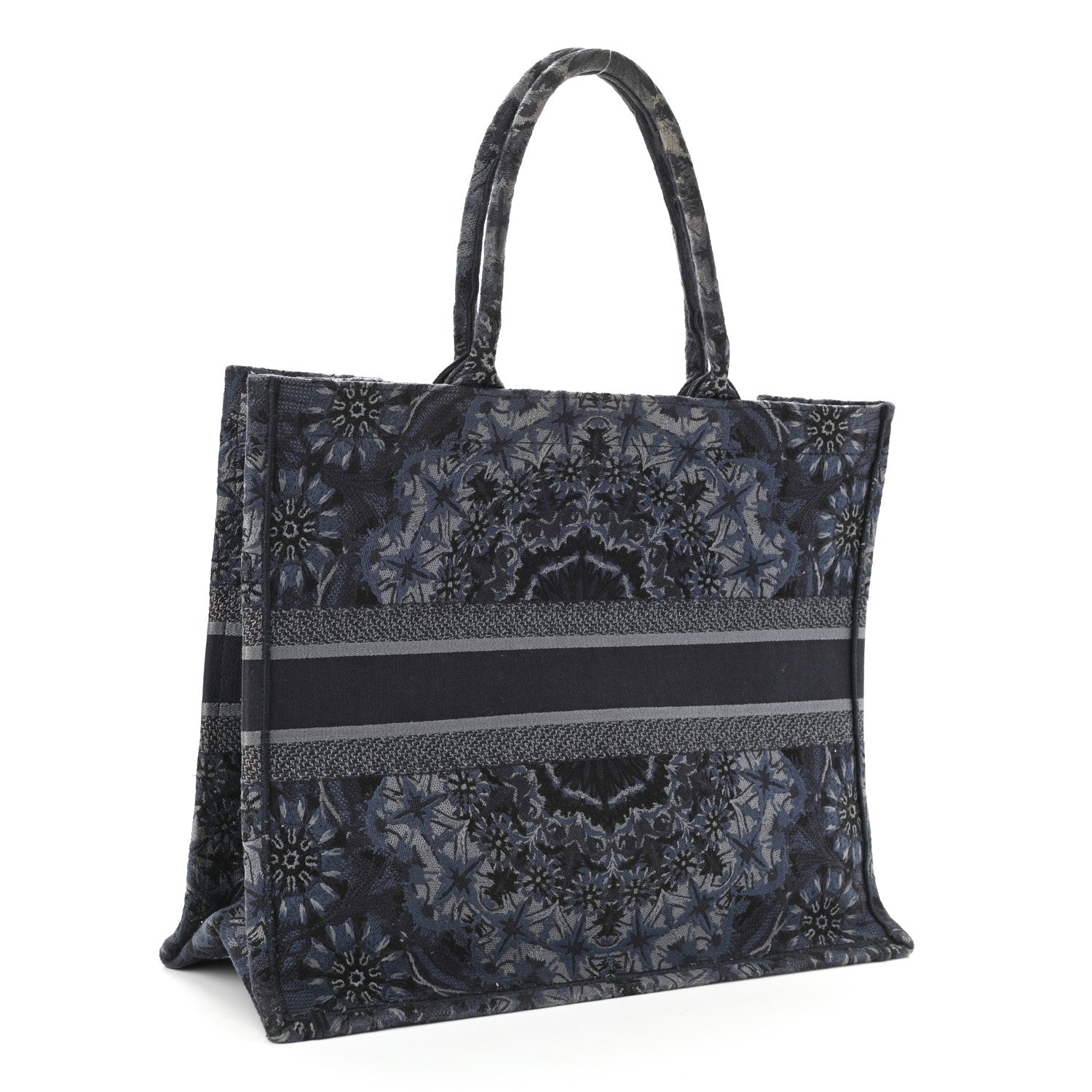Christian Dior Canvas Embroidered Large KaleiDioroscopic Book Tote Blue 3 of 8