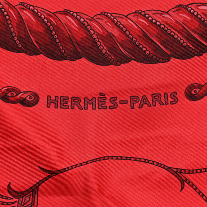 Hermes Silk Ors Nomades Scarf 90 Rouge Vif Grenat Violet 2 of 5