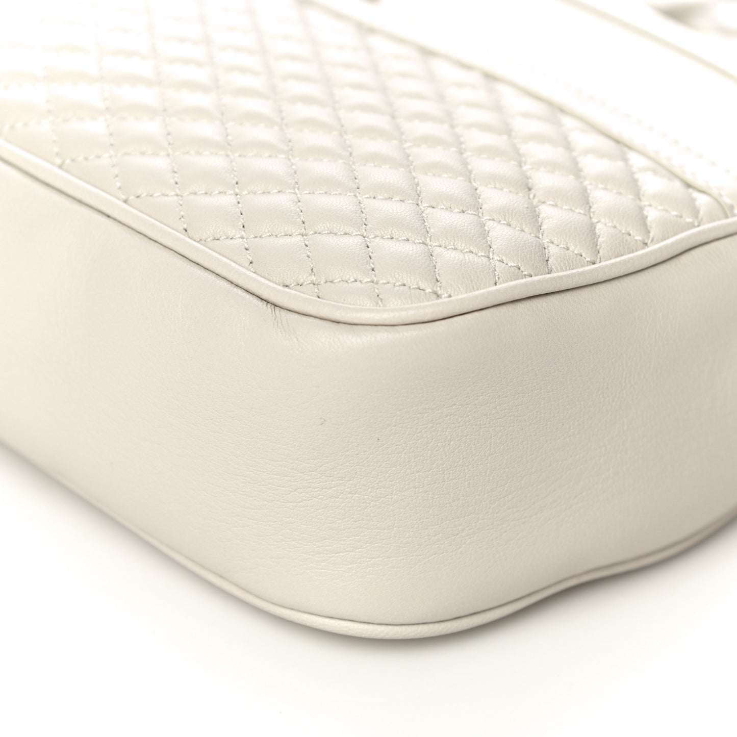 Lambskin Quilted Victoire Camera Bag Blanc Vintage