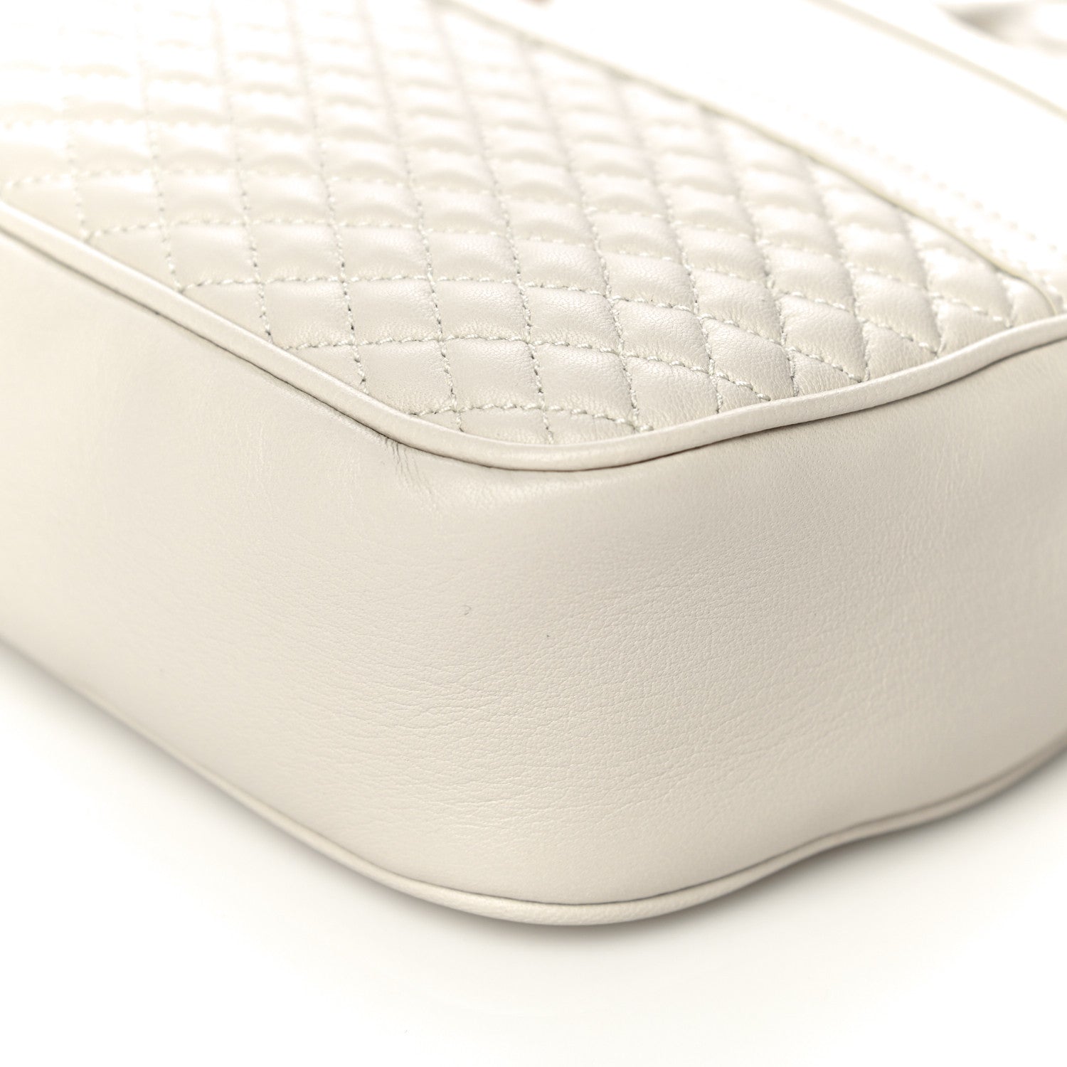 Saint Laurent Lambskin Quilted Victoire Camera Bag Blanc Vintage 9 of 9