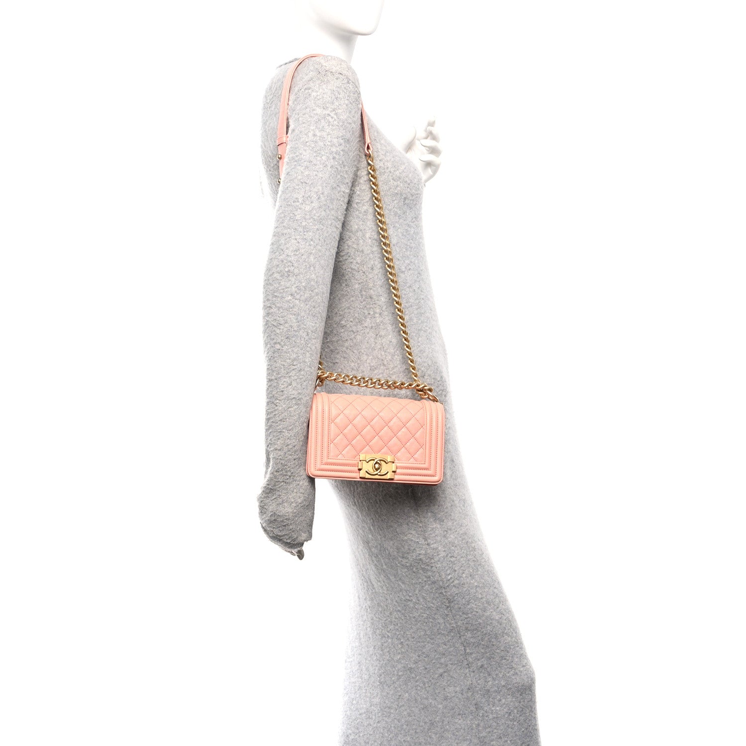 Chanel Caviar Quilted Small Boy Flap Light Pink 2 of 10