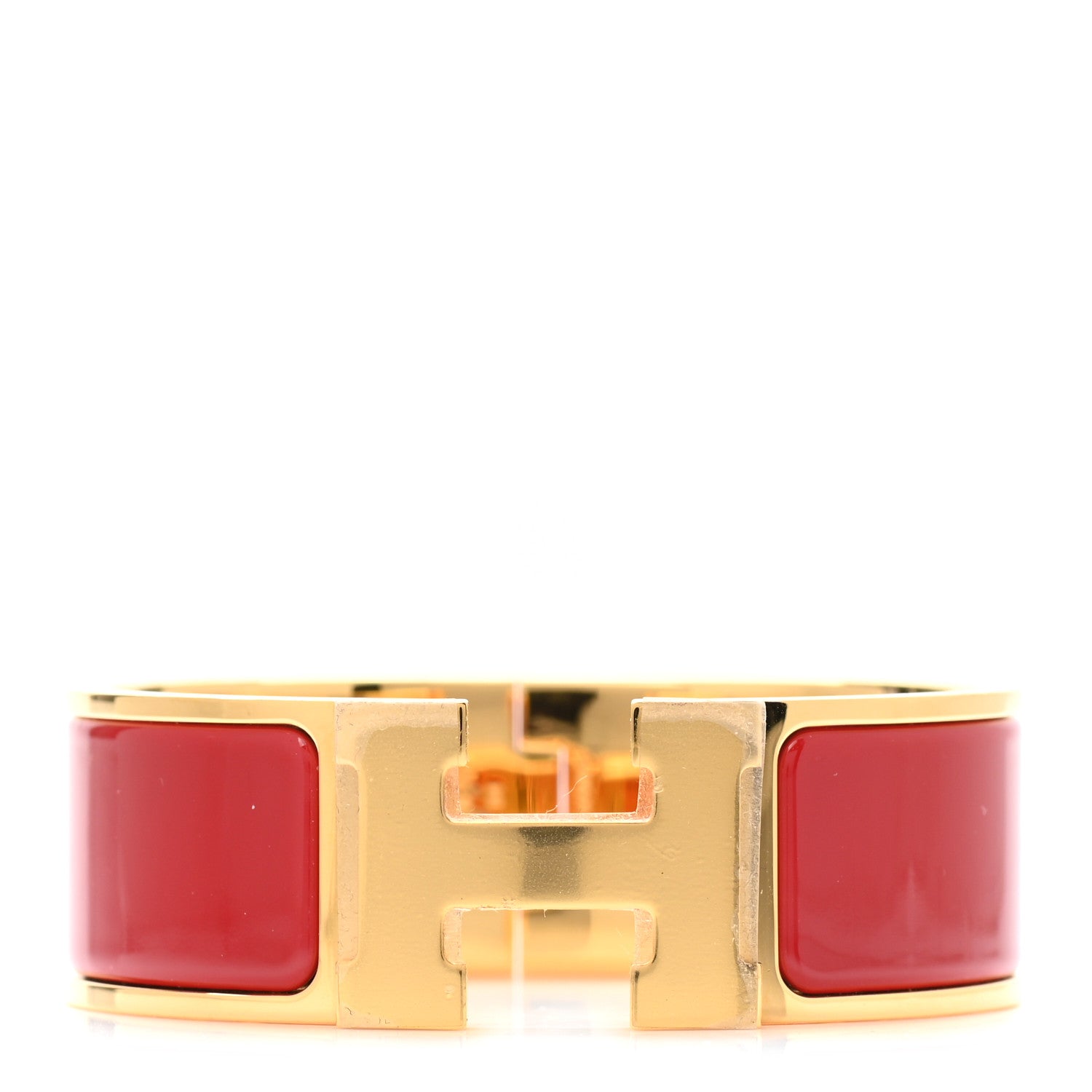 Hermes Enamel Wide Clic Clac H Bracelet PM Rouge Amarante 1 of 4