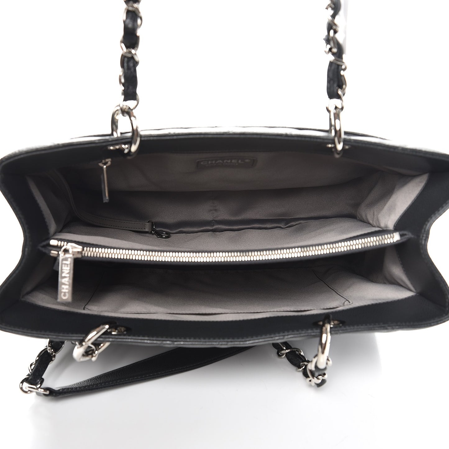 Caviar Quilted Grand Shopping Tote GST Dark Grey