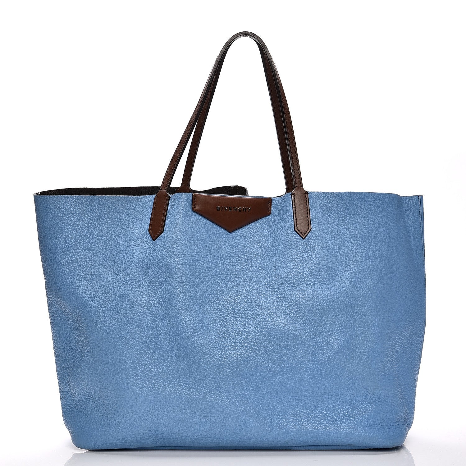 Givenchy Grained Calfskin Large Antigona Tote Blue Brown 3 of 15