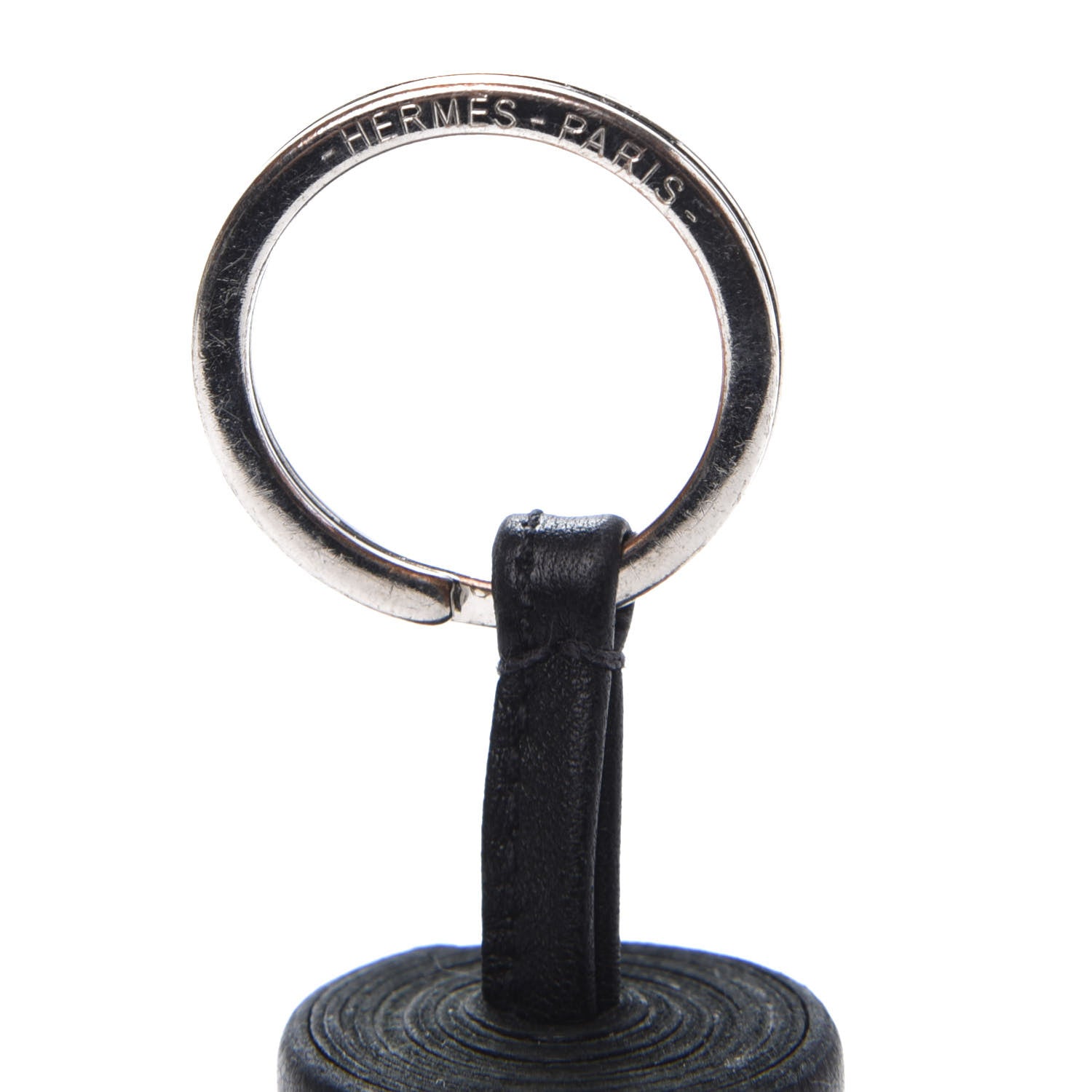 Hermes Lambskin Carmen Tassel Key Holder Black 4 of 4