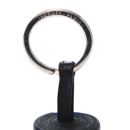 Hermes Lambskin Carmen Tassel Key Holder Black 4 of 4