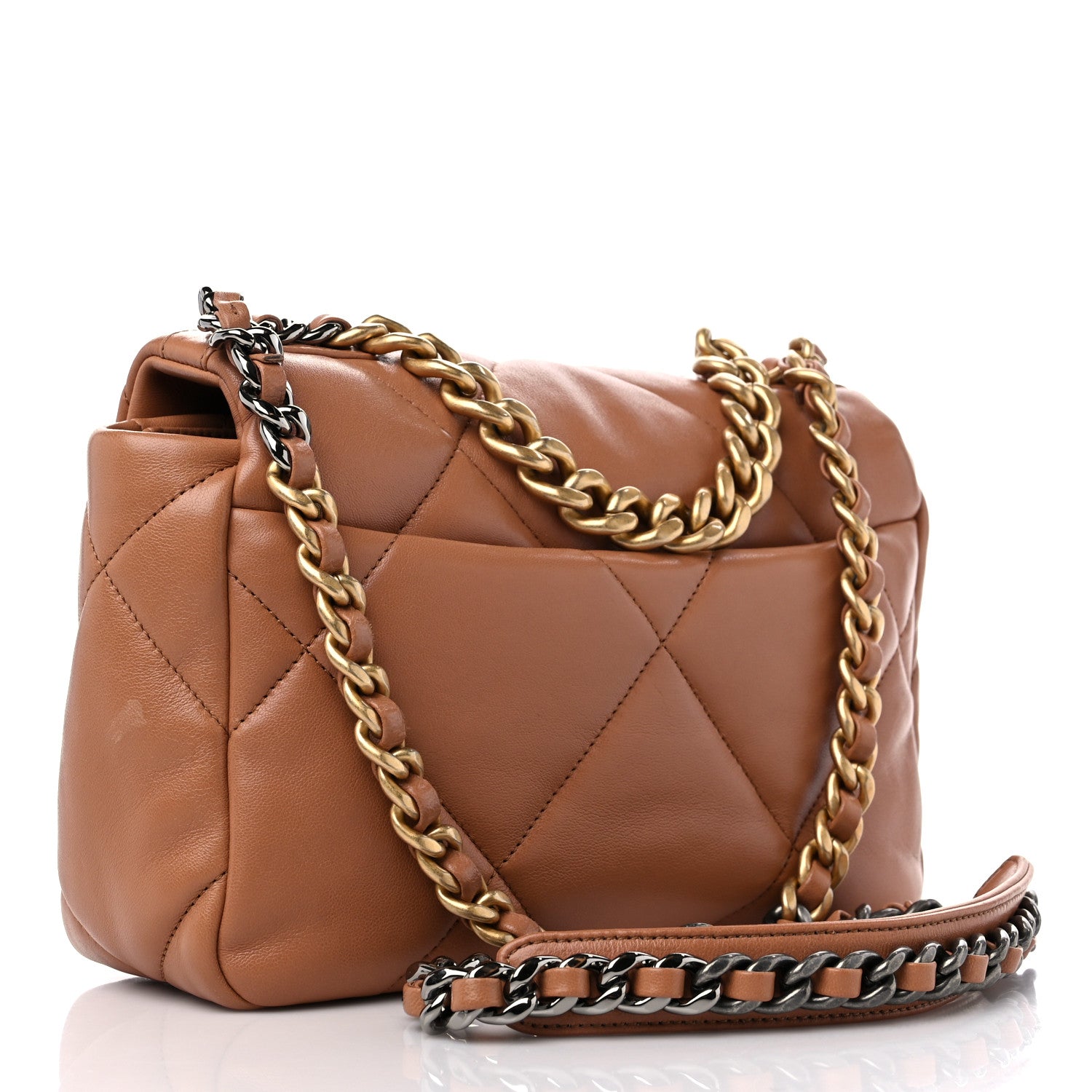 Chanel Lambskin Quilted Medium Chanel 19 Flap Brown 3 of 11