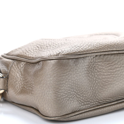 Gucci Metallic Pebbled Calfskin Small Soho Disco Bag Golden Beige 8 of 9