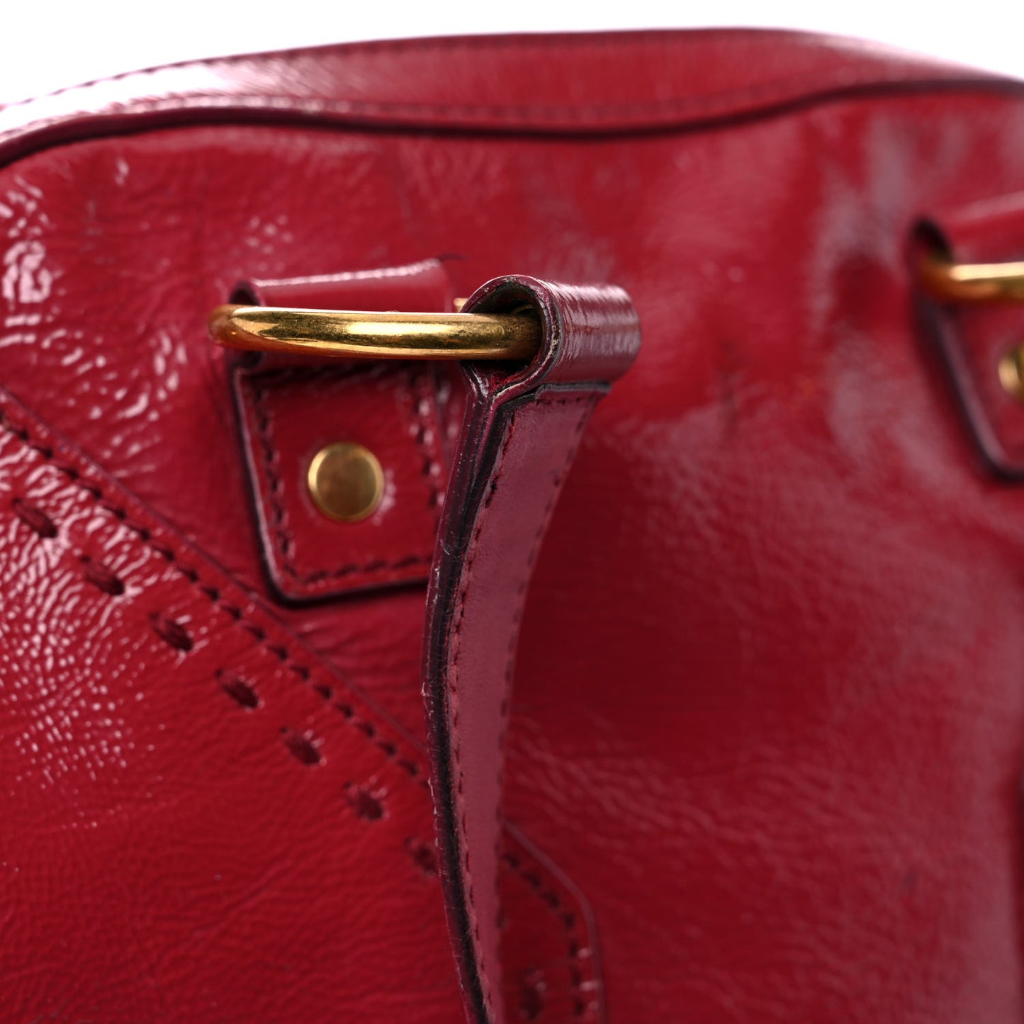 Patent Calfskin Medium Muse Red