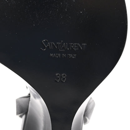 Saint Laurent Calfskin Maine Liscio May 90 Wedge Sandals 38 Black 7 of 9