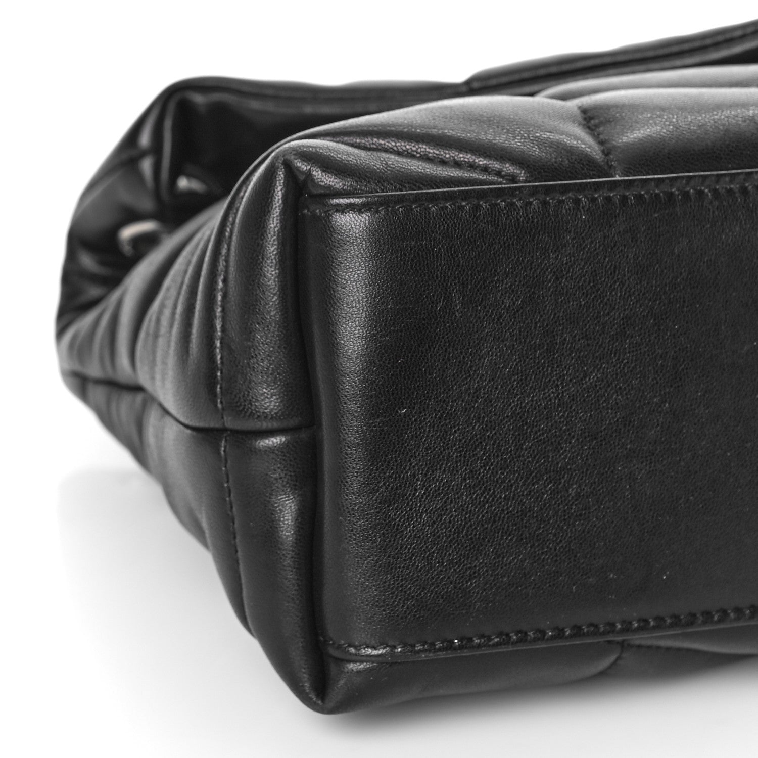 Saint Laurent Lambskin Quilted Small Loulou Puffer Monogram Chain Satchel Black 8 of 10