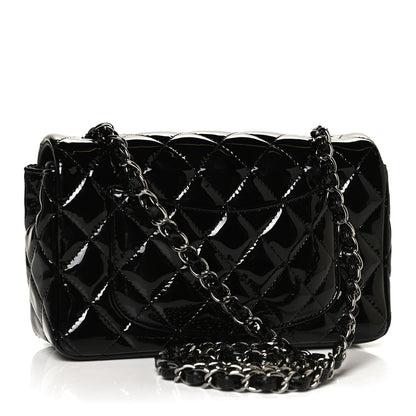 Chanel Patent Calfskin Quilted Mini Rectangular Flap Black 3 of 12