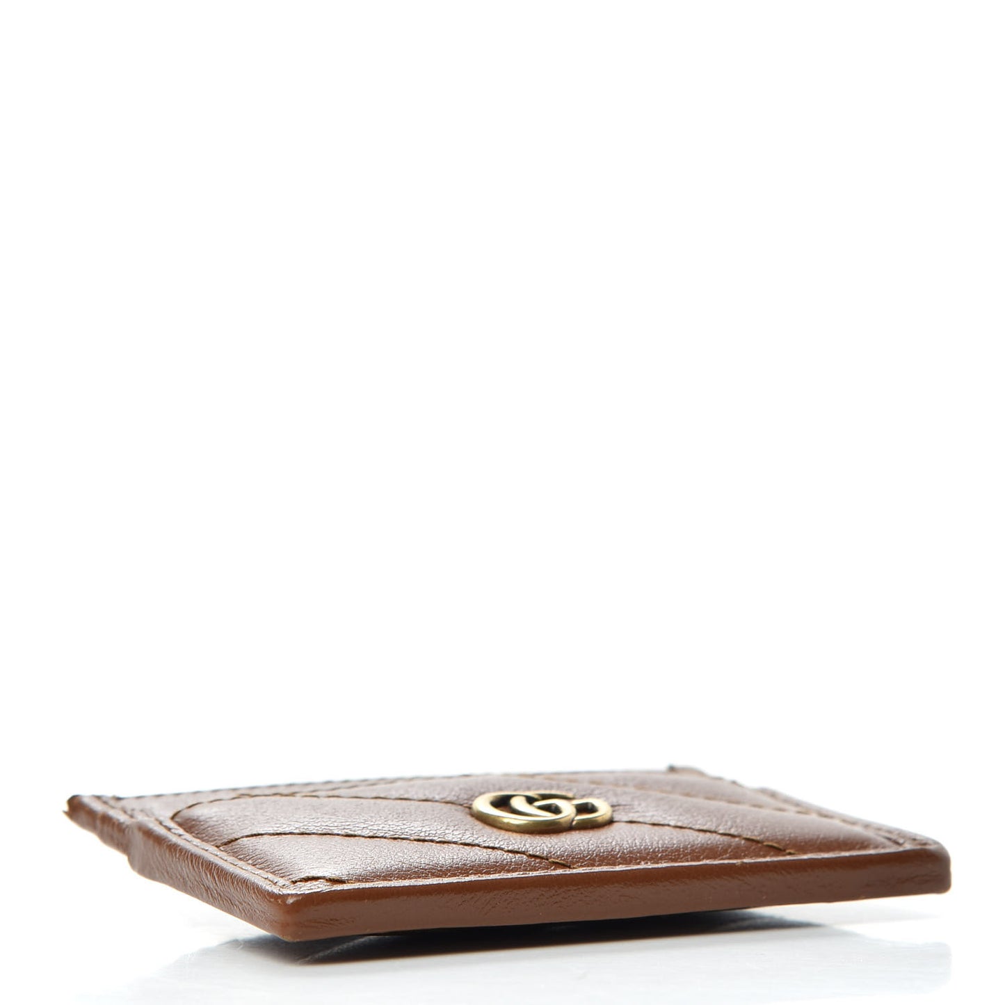 Azalea Calfskin Matelasse Diagonal GG Marmont Card Holder Cuir