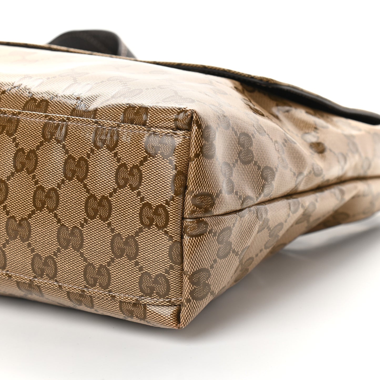Crystal Monogram Flap Messenger Bag Beige Ebony