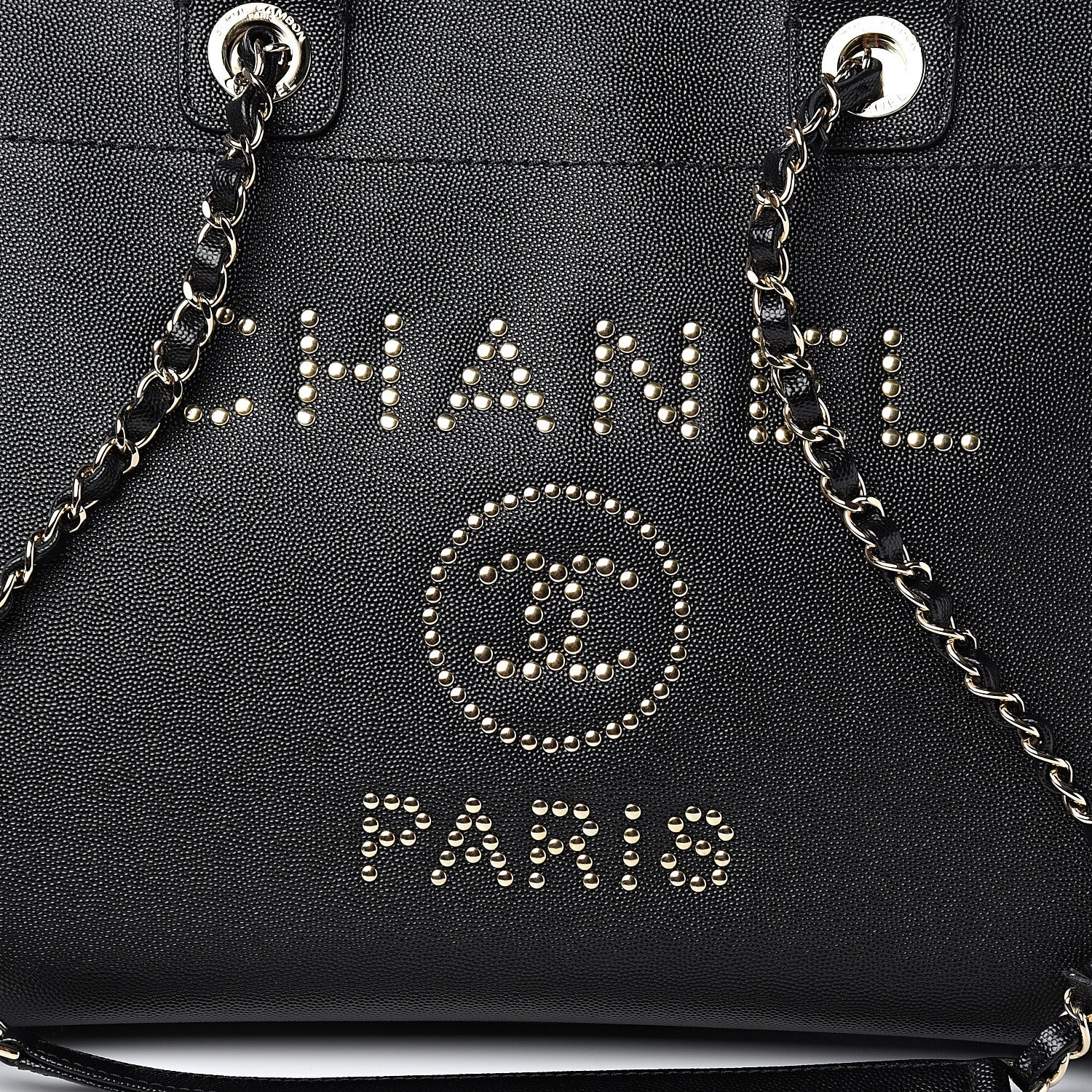 Chanel Caviar Small Studded Deauville Tote Black 9 of 10