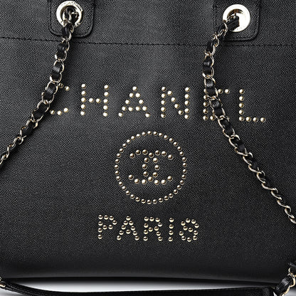 Chanel Caviar Small Studded Deauville Tote Black 9 of 10