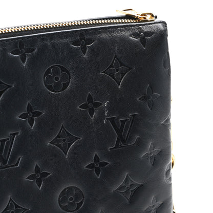 Louis Vuitton Lambskin Embossed Monogram Coussin PM Black 14 of 15