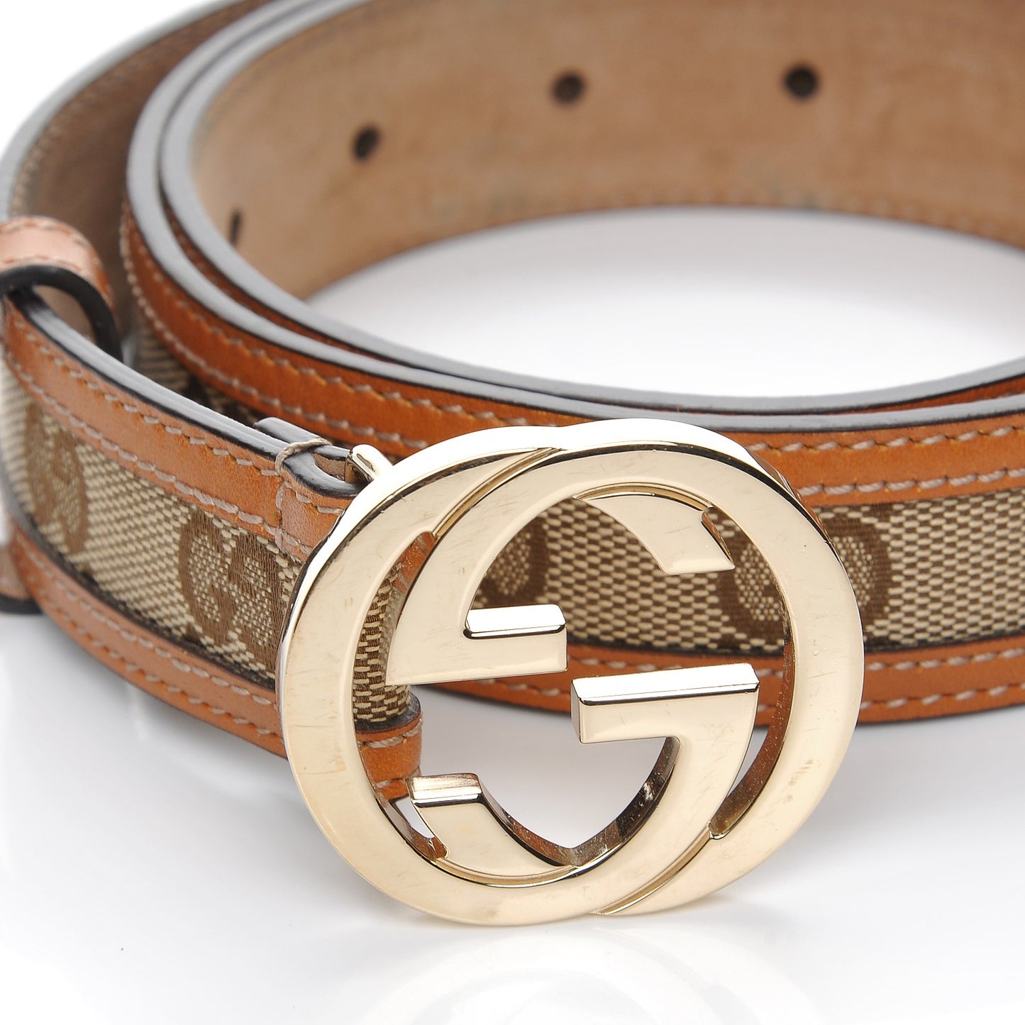 Monogram Interlocking G Belt 90 36 Tan