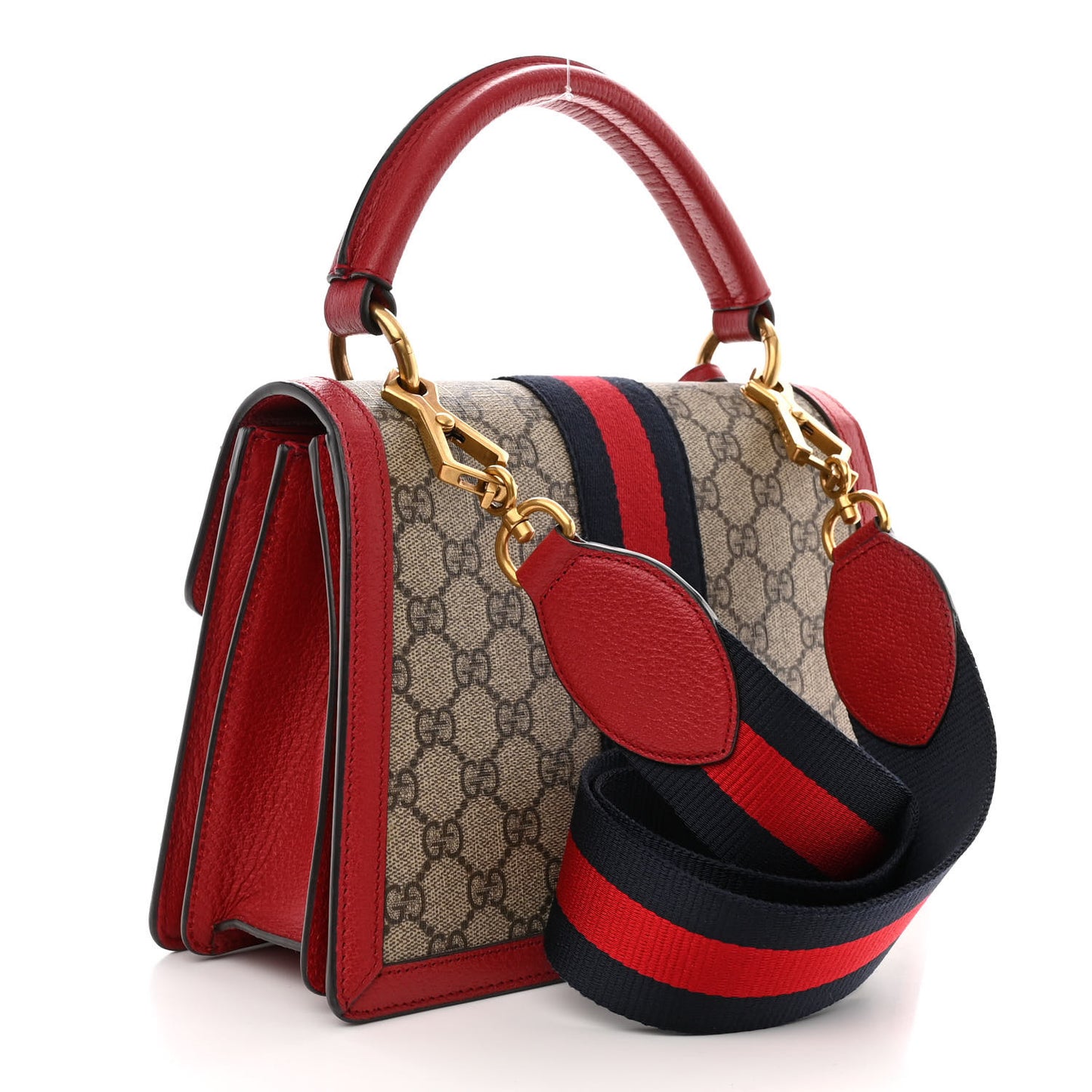 GG Supreme Monogram Small Queen Margaret Top Handle Bag Red
