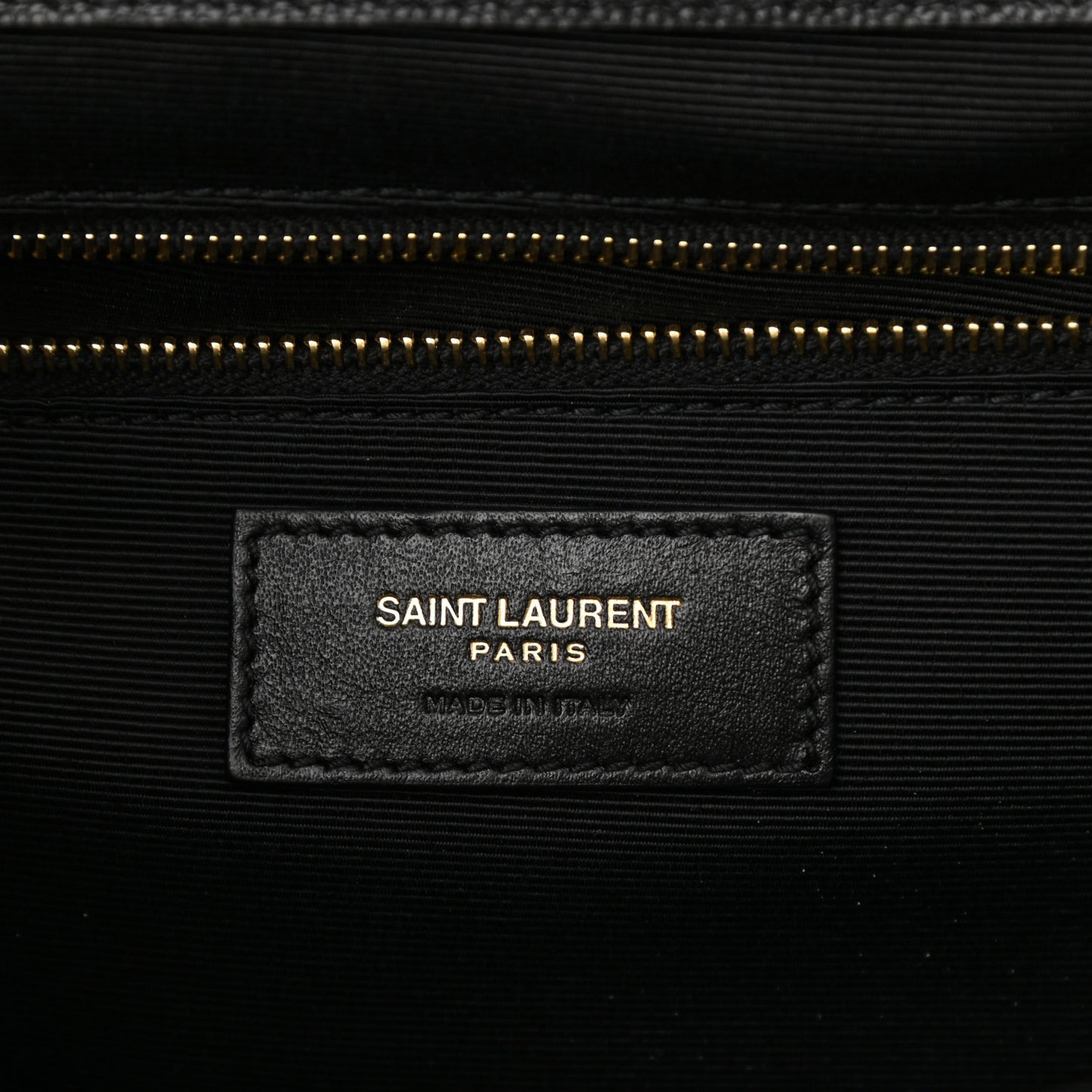 Grain De Poudre Textured Mixed Matelasse Large Triquilt Monogram Satchel Black