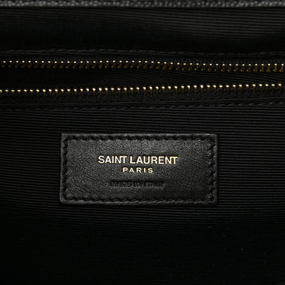 Saint Laurent Grain De Poudre Textured Mixed Matelasse Large Triquilt Monogram Satchel Black 6 of 10