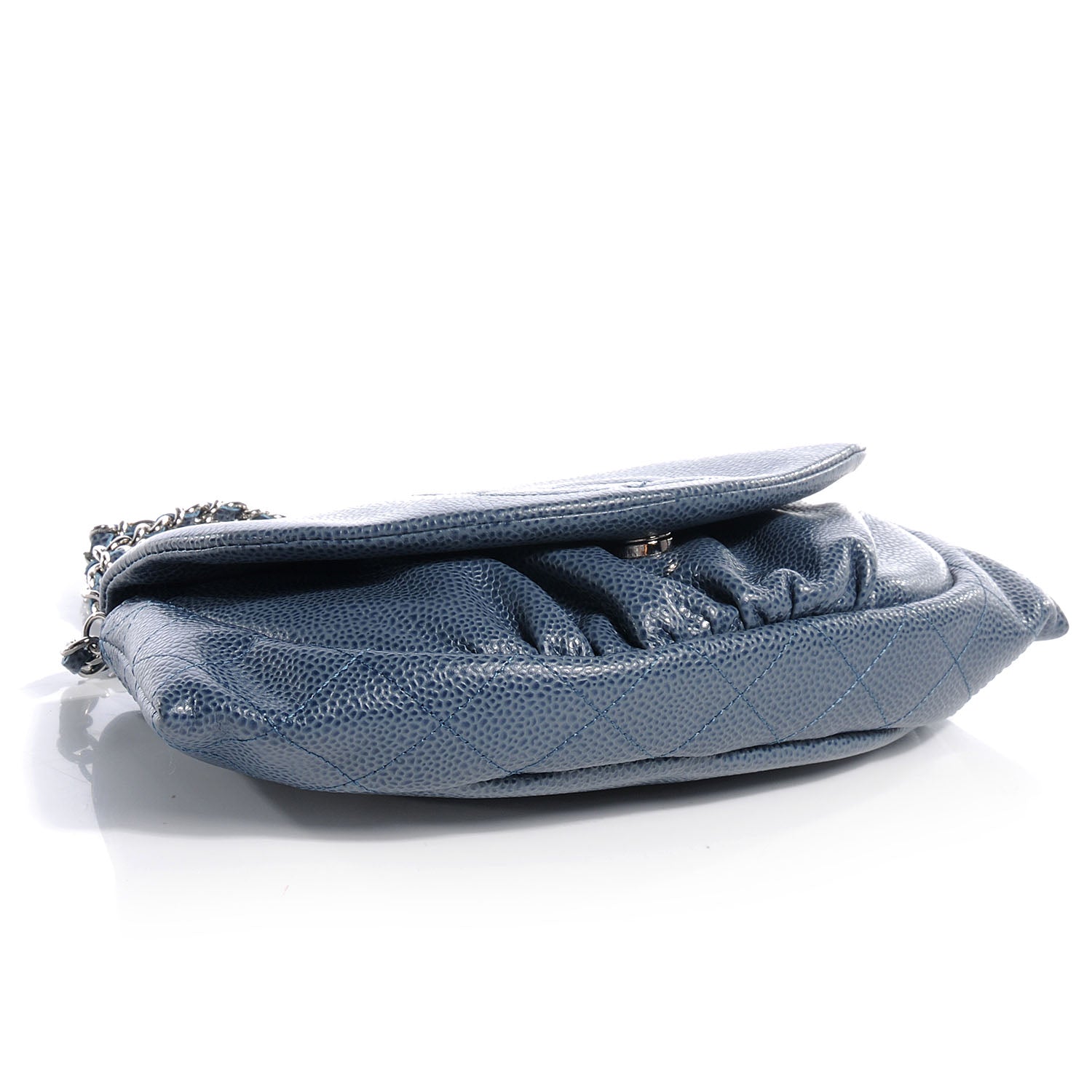 Chanel Caviar Half Moon Wallet On Chain WOC Blue 4 of 9