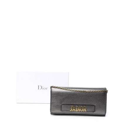 Christian Dior Metallic J'adior Croisiere Chain Wallet Dark Silver 14 of 14