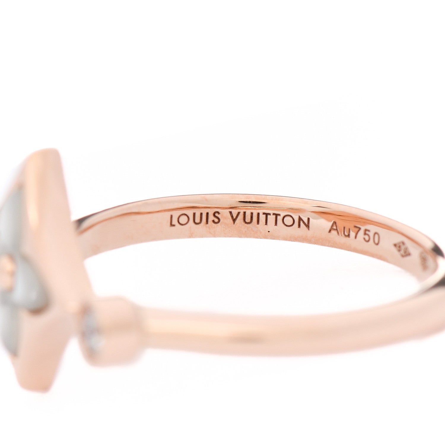 Louis Vuitton 18K Pink Gold Diamond Mother of Pearl Mini Color Blossom Star Ring 51 5.75 3 of 5
