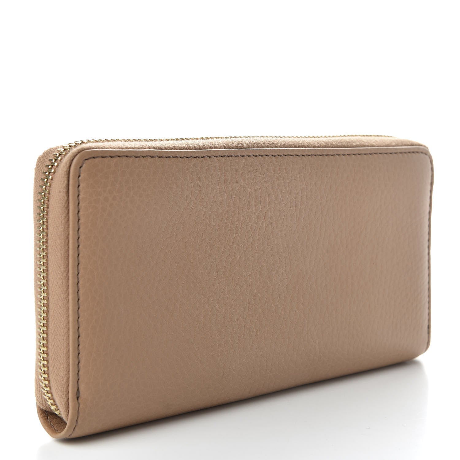 Gucci Pebbled Calfskin Soho Zip Around Wallet Camelia 3 of 8