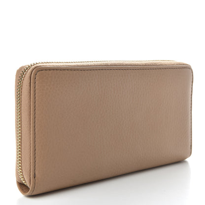 Gucci Pebbled Calfskin Soho Zip Around Wallet Camelia 3 of 8