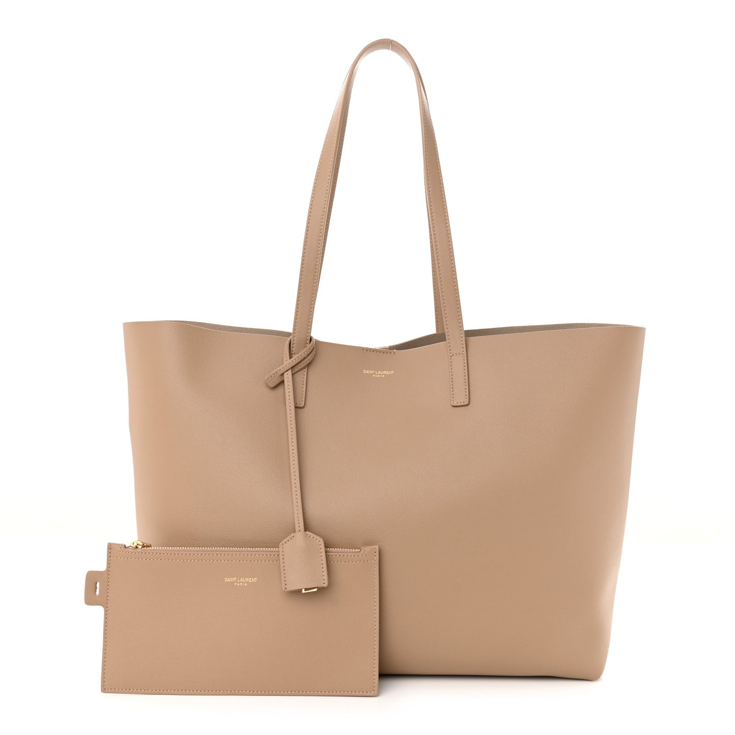 Calfskin Large Shopping Tote Dark Toffee