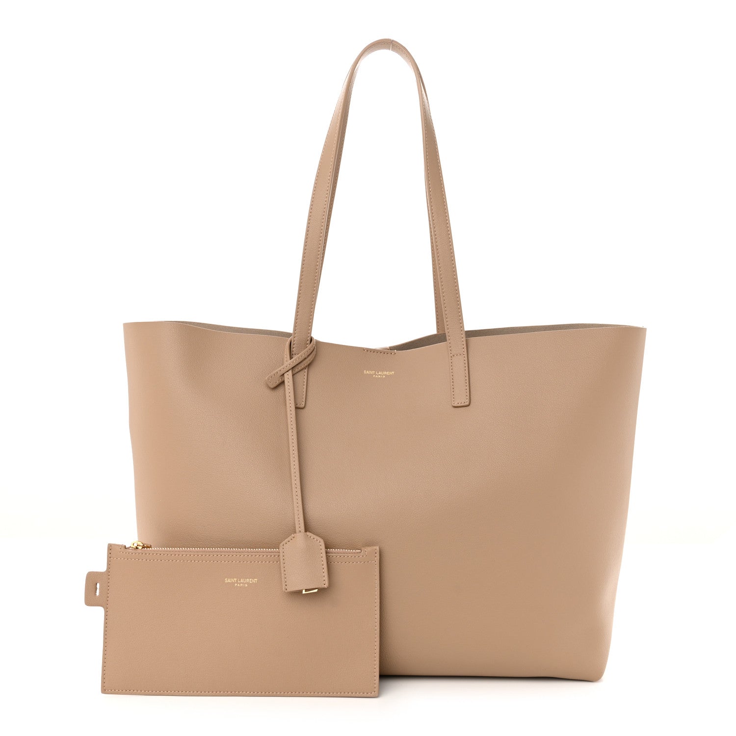 Saint Laurent Calfskin Large Shopping Tote Dark Toffee 1 of 11