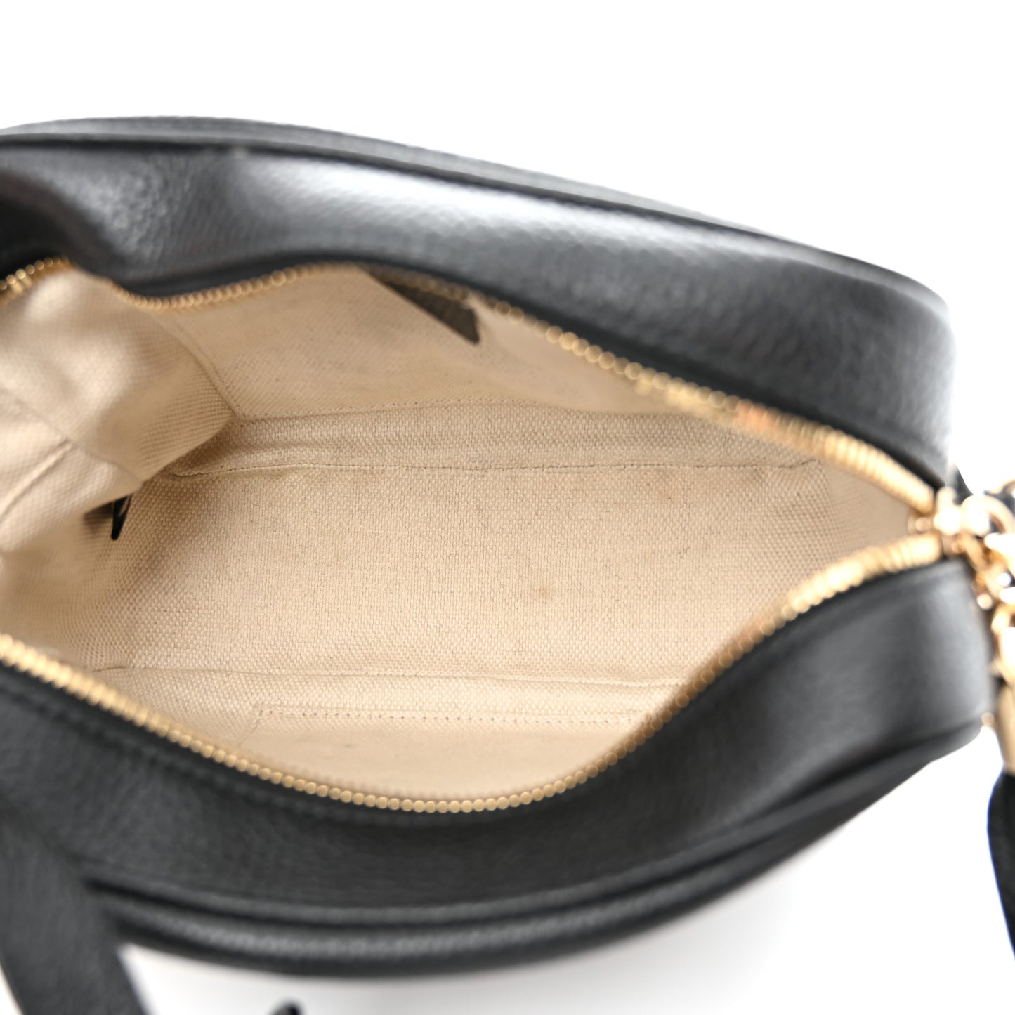 Pebbled Calfskin Small Soho Disco Bag Black