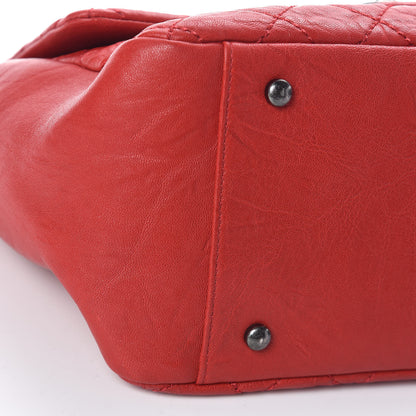 Chanel Calfskin Quilted Front Pocket Tote Red 9 of 10