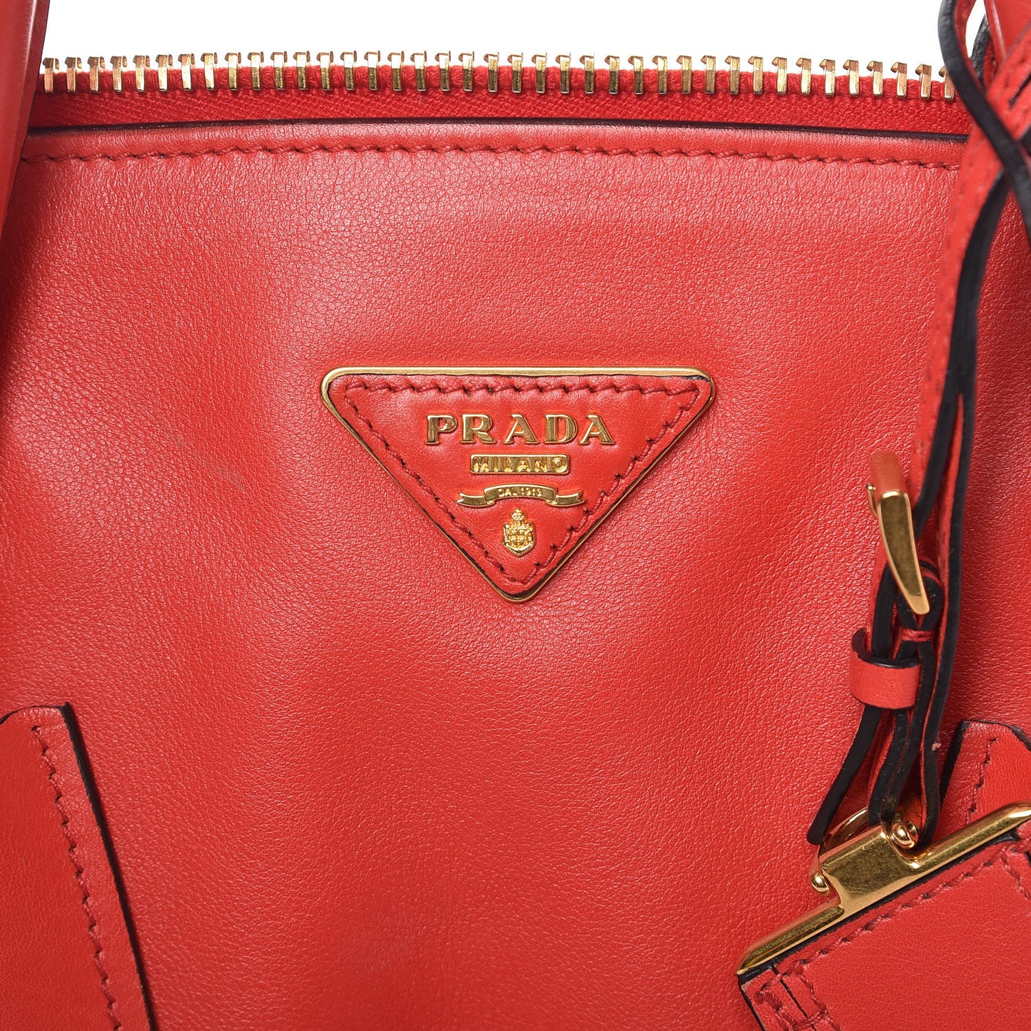 Glace Calfskin Twin Pocket Tote Fuoco