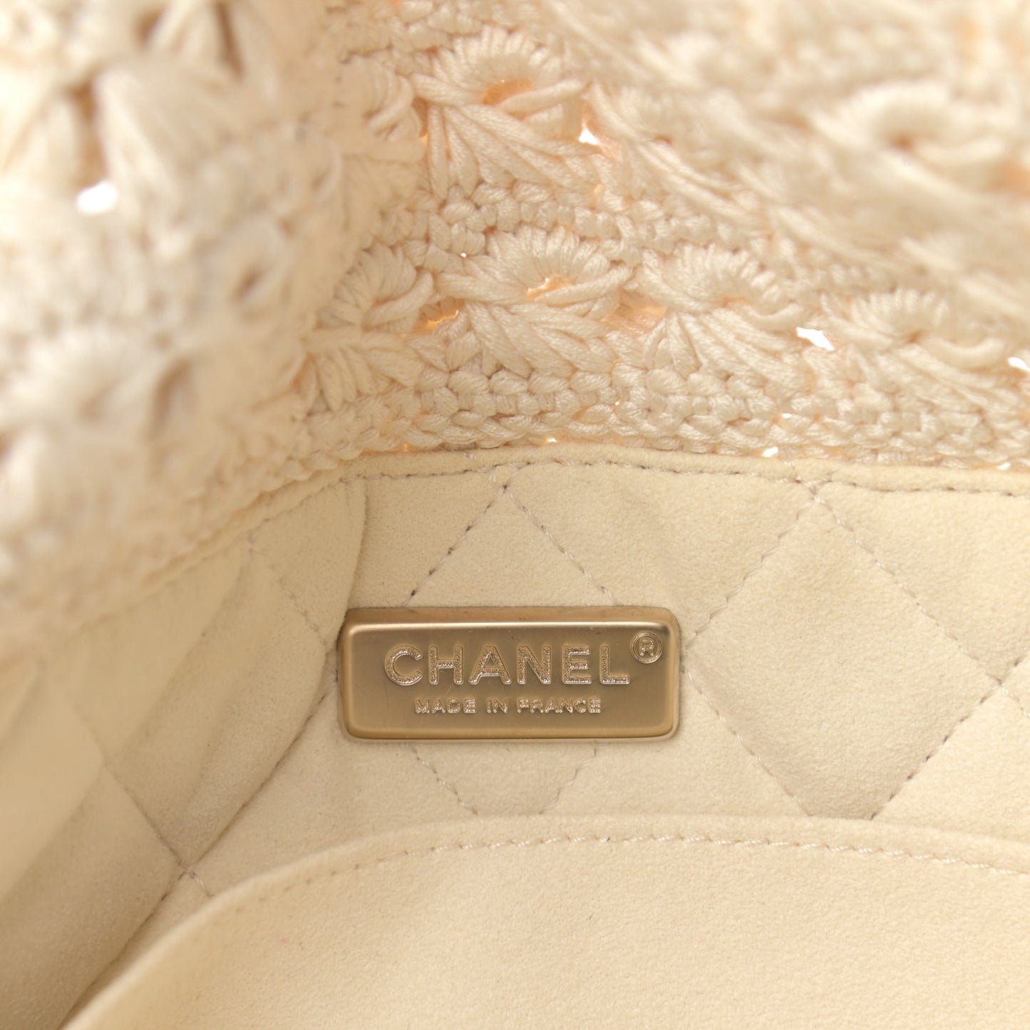 Crochet Camellia Small Flap Ivory